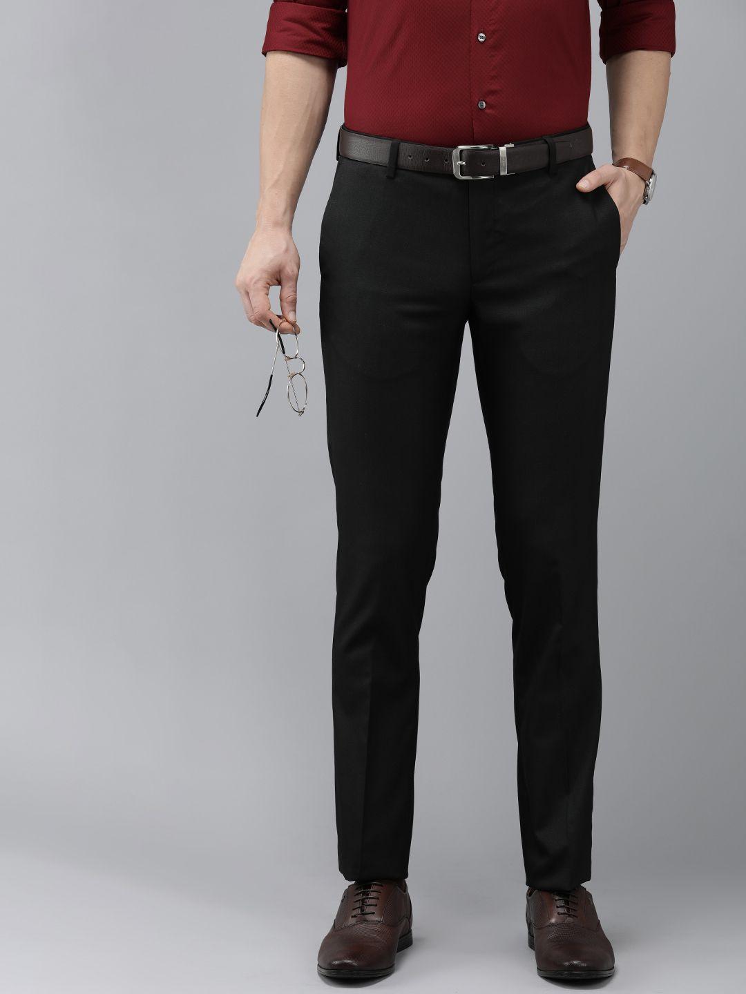 arrow men checked tailored fit formal trousers