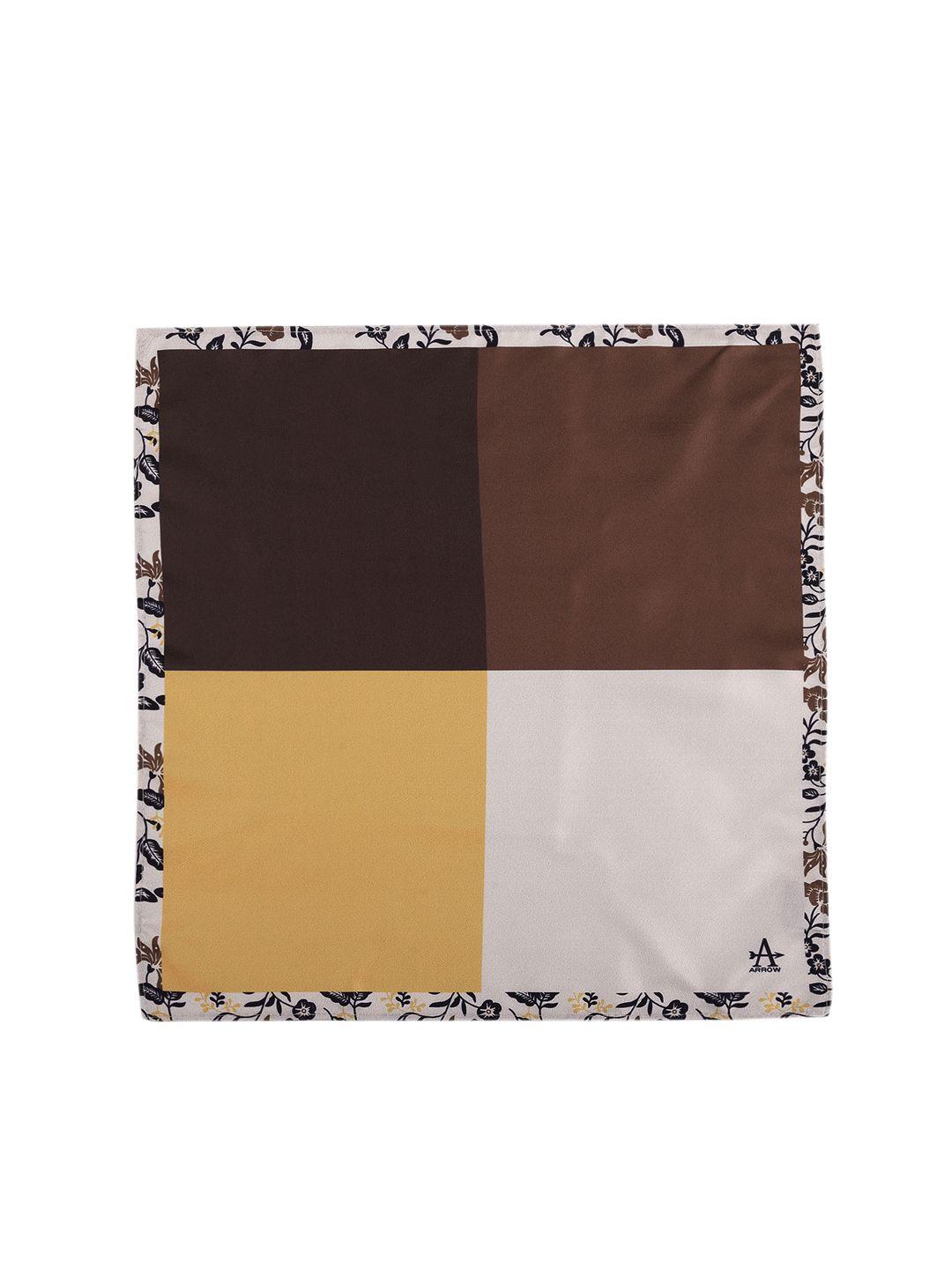 arrow men colourblocked twill pocket square