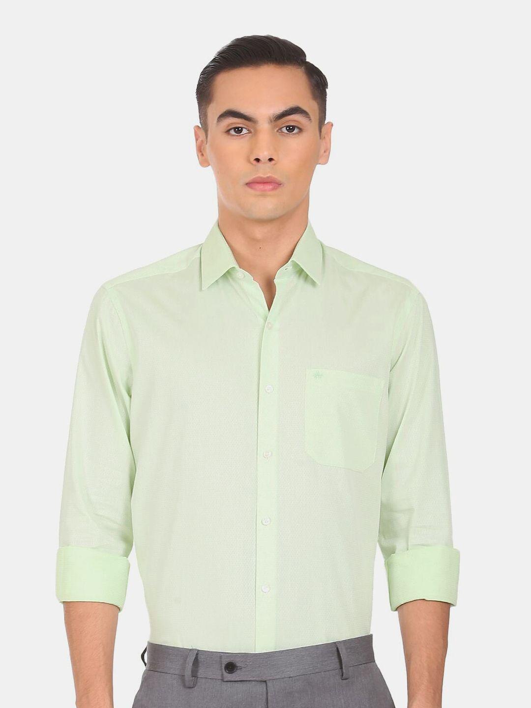 arrow men green pure cotton casual shirt