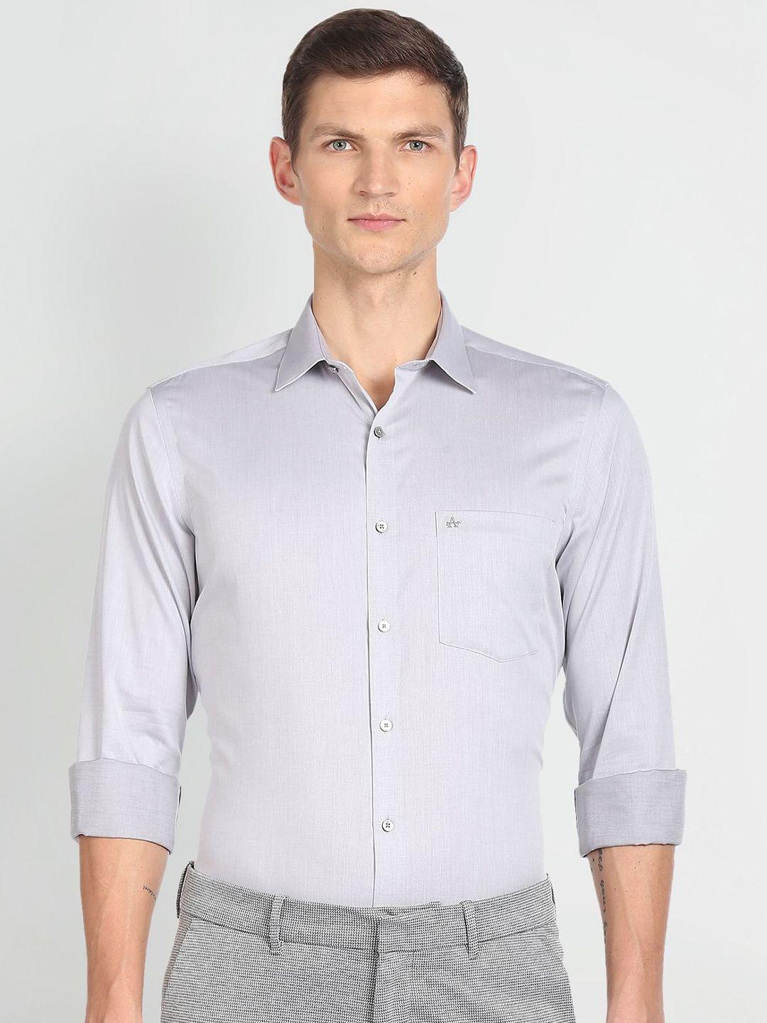 arrow men grey opaque casual shirt