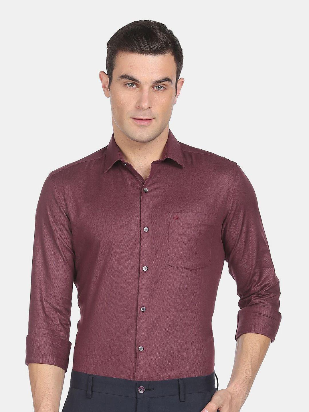 arrow men maroon slim fit casual shirt