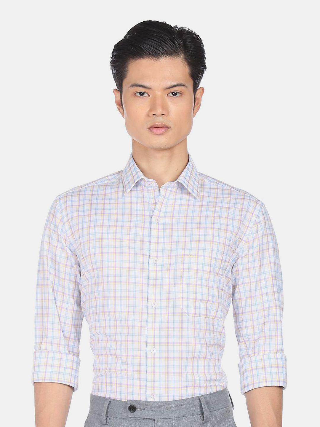 arrow men multicoloured grid tattersall checks checked casual shirt