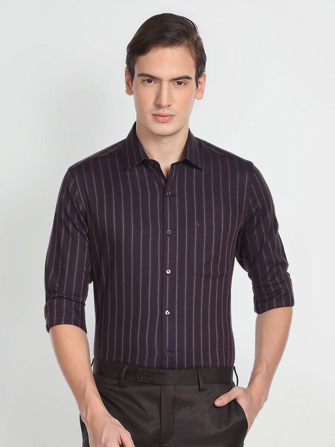 arrow men pure cotton opaque striped formal shirt