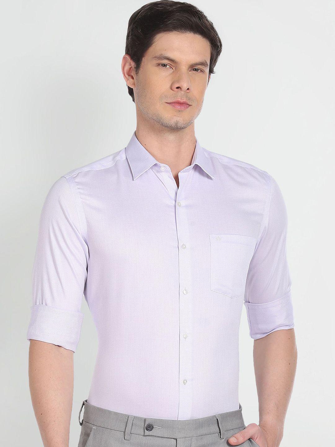 arrow men purple slim fit opaque formal shirt