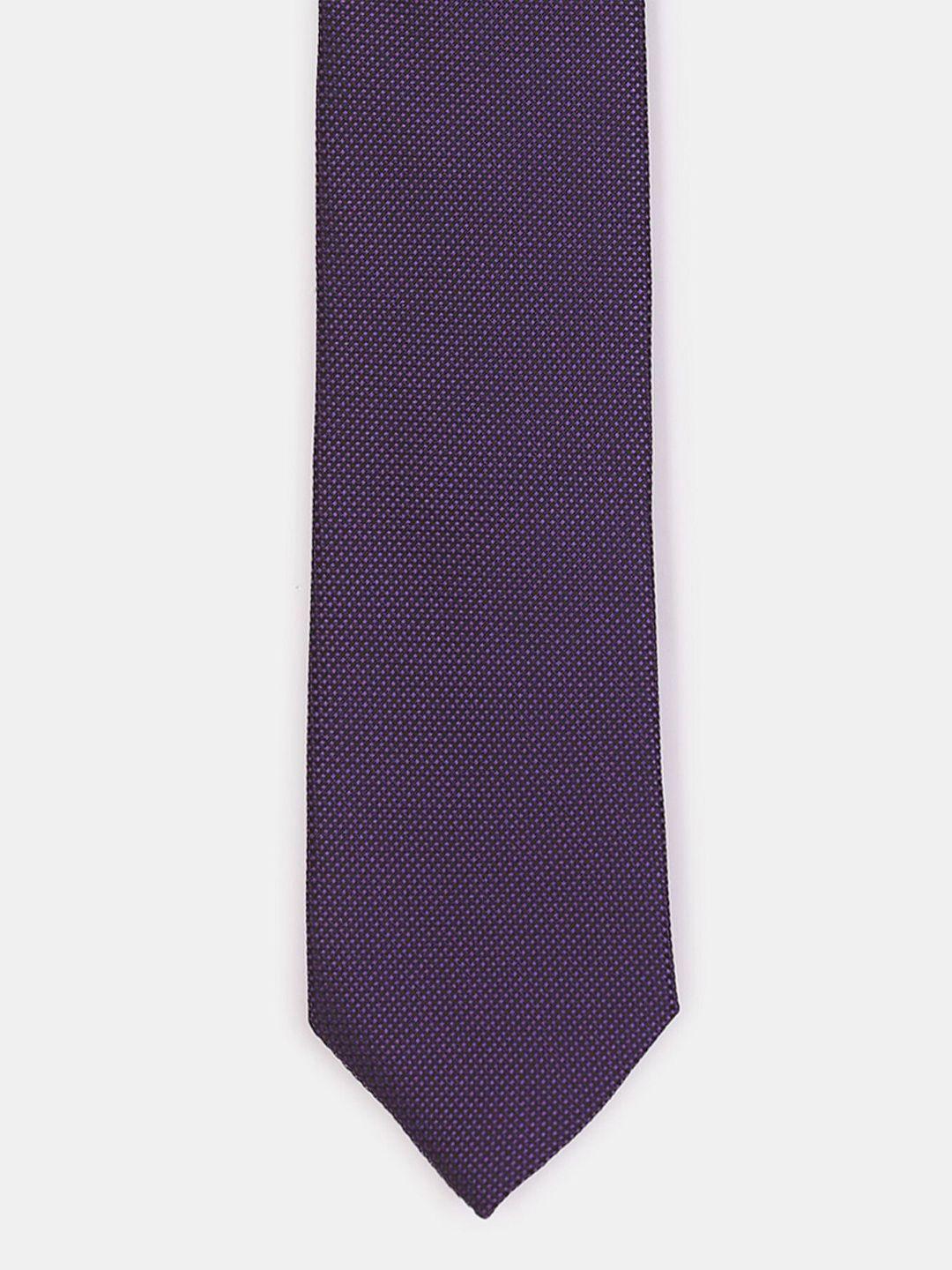 arrow men purple woven design dobby skinny tie