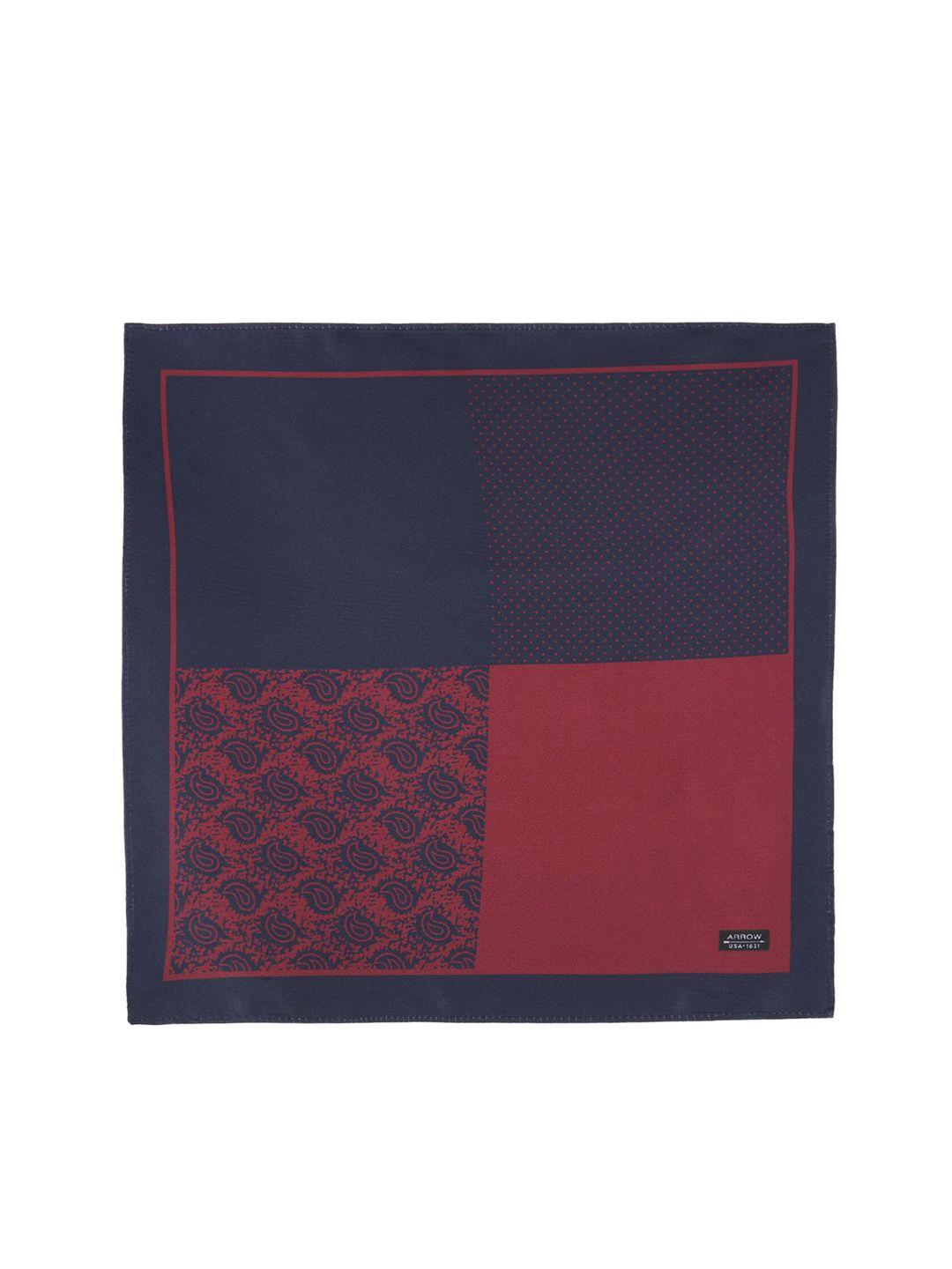 arrow men red four patterned printed pocket squares