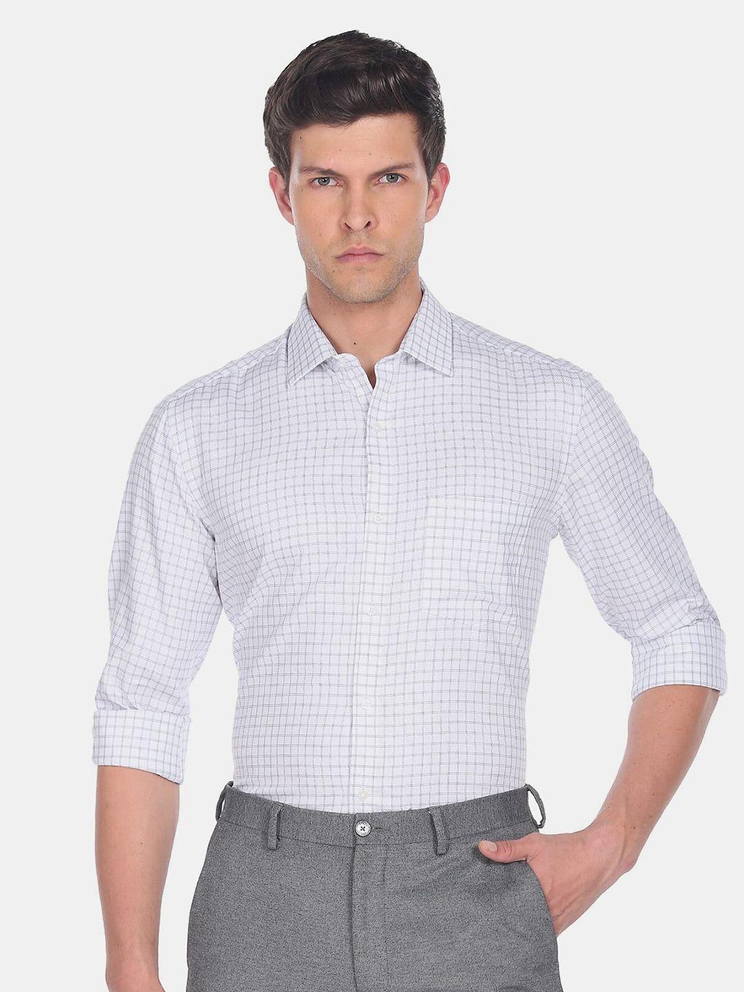 arrow men slim fit checked formal cotton shirt