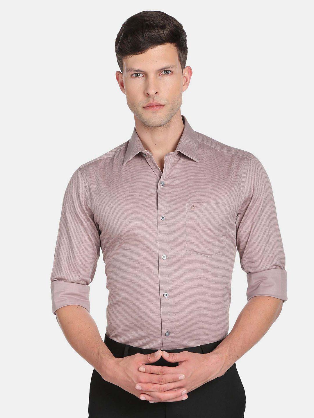 arrow men slim fit printed pure cotton formal shirt