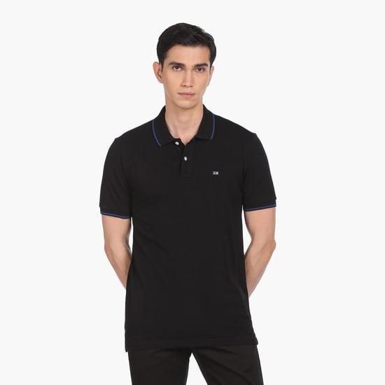 arrow men solid regular fit polo t-shirt