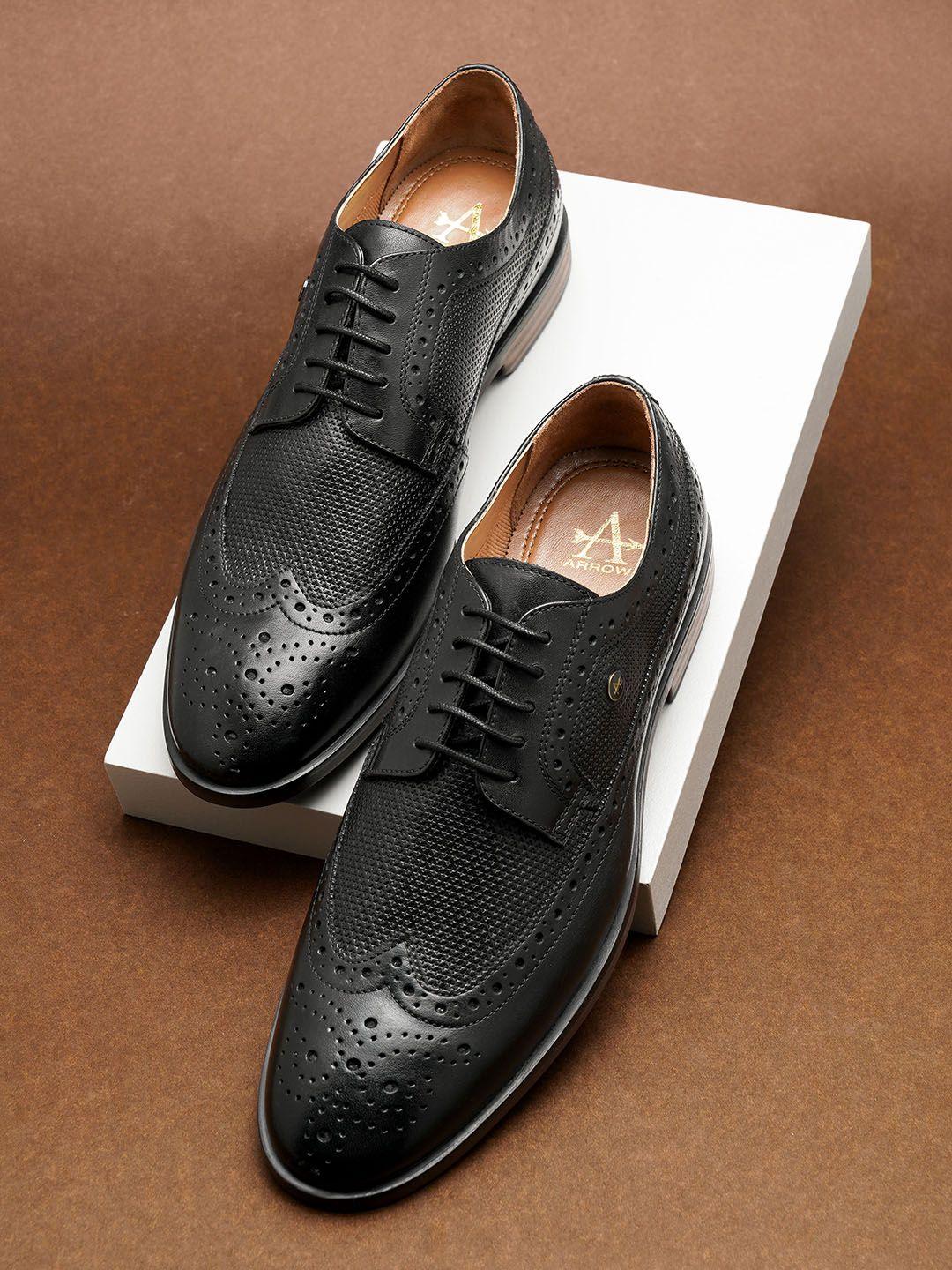 arrow men textured leather formal brogues