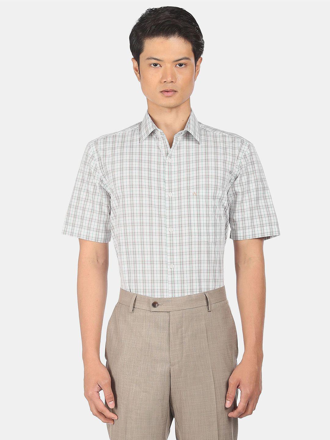 arrow men white checked casual shirt