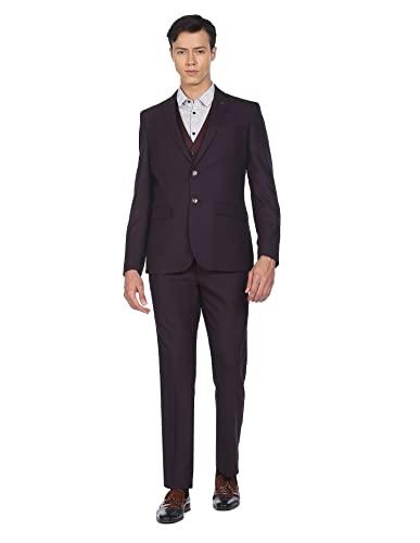 arrow men wine reversible waistcoat three piece suit