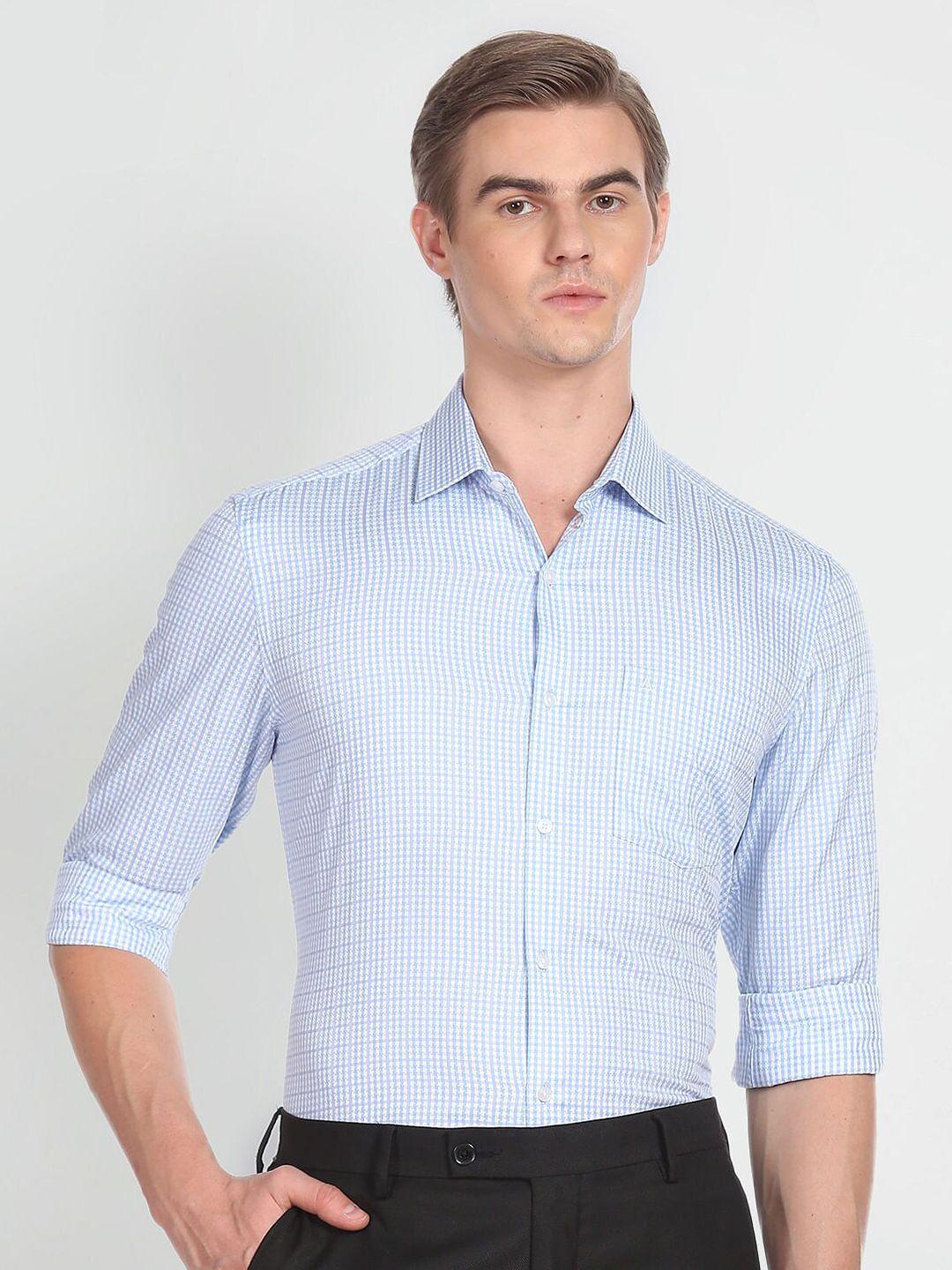 arrow micro checks opaque pure cotton formal shirt