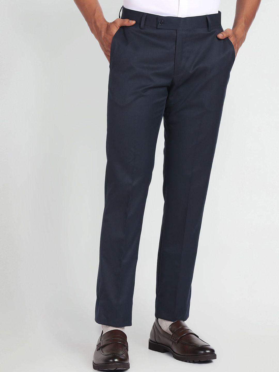 arrow mid-rise regular fit formal trousers