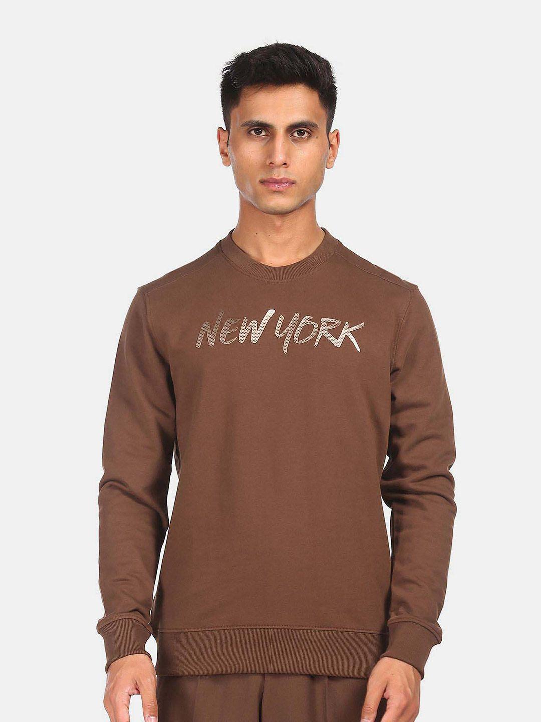 arrow new york brand logo printed cotton sweatshirt