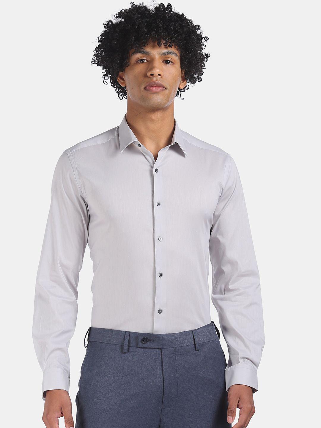 arrow new york men grey slim fit formal shirt