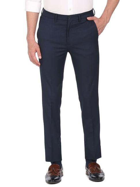 arrow new york navy slim fit trousers