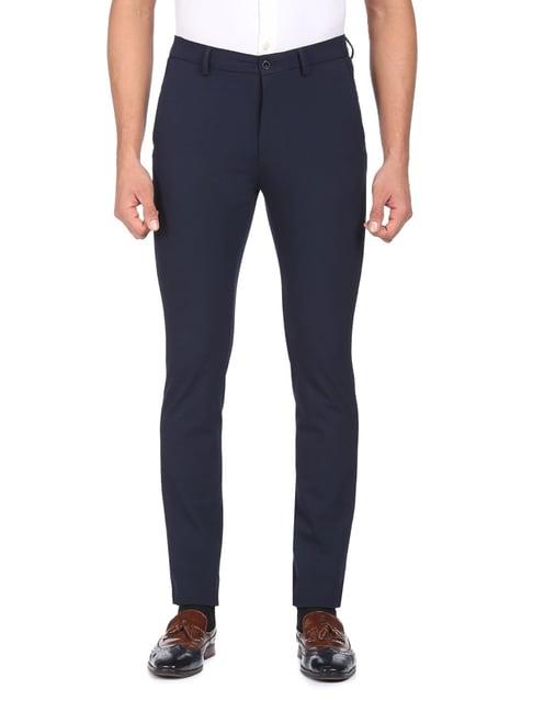 arrow new york navy slim fit trousers