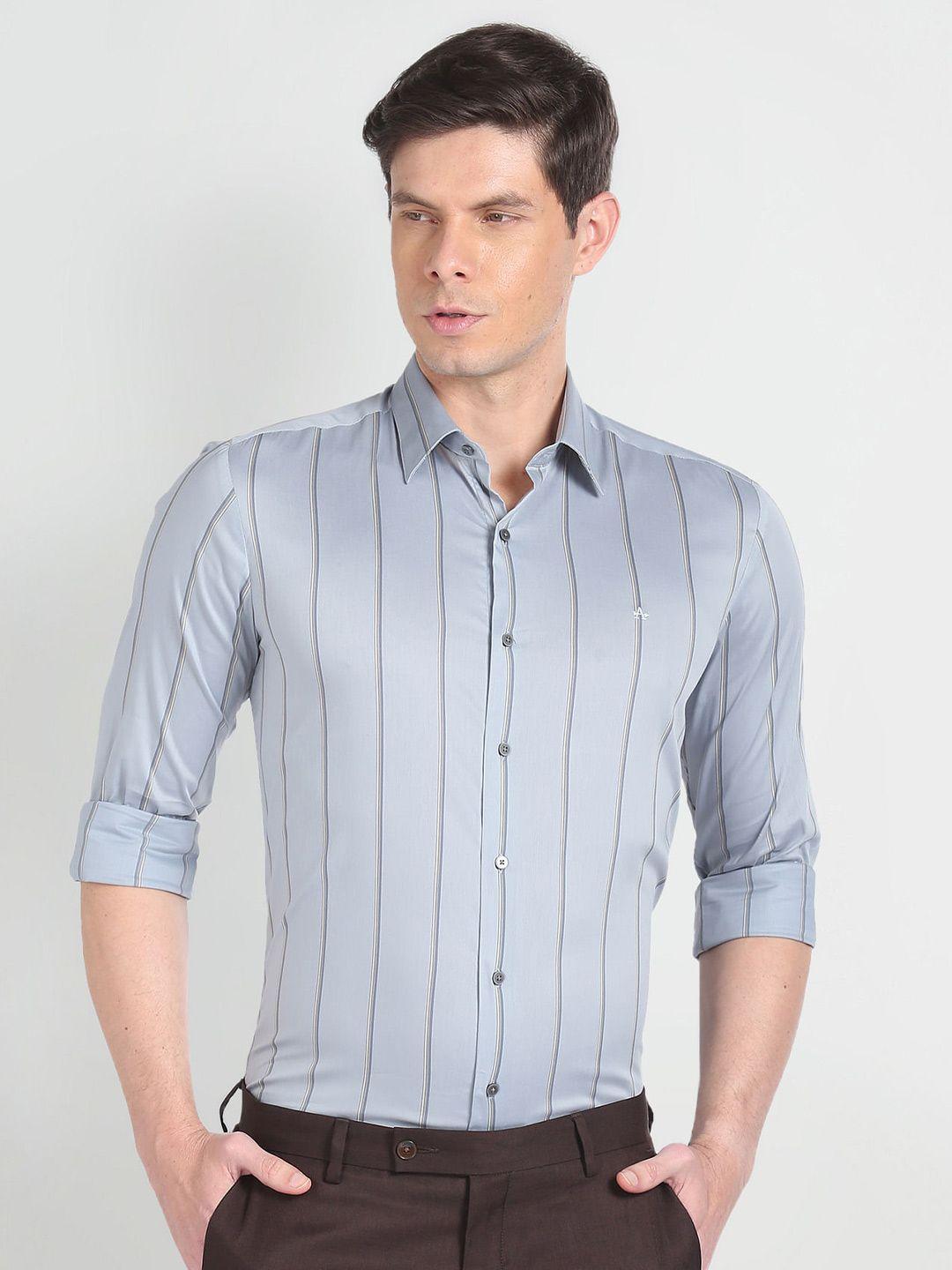 arrow new york slim fit vertical striped formal shirt