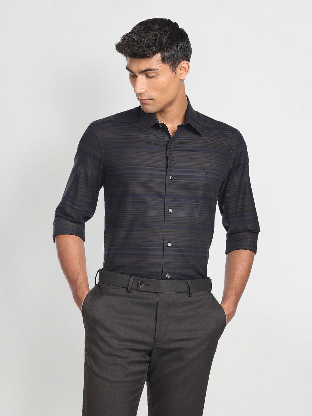 arrow new york striped slim fit classic cotton formal shirt