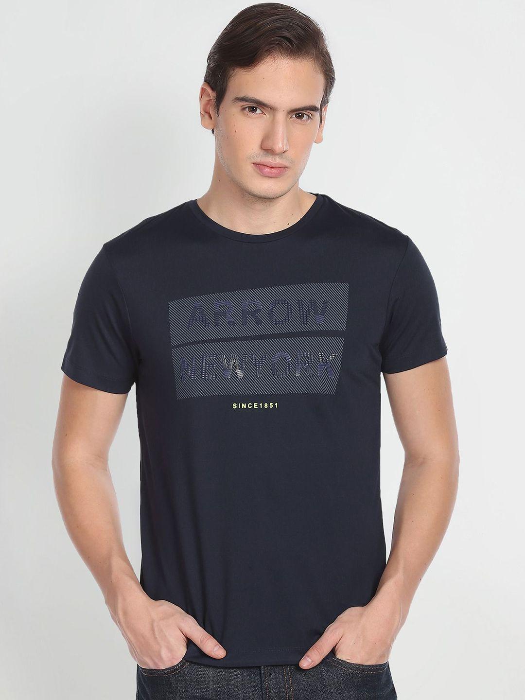 arrow new york typography printed crew neck t-shirt