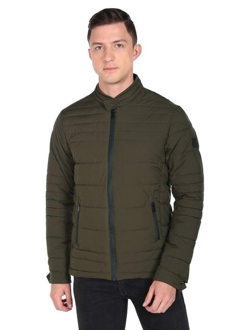 arrow newyork olive regular fit puffer jacket