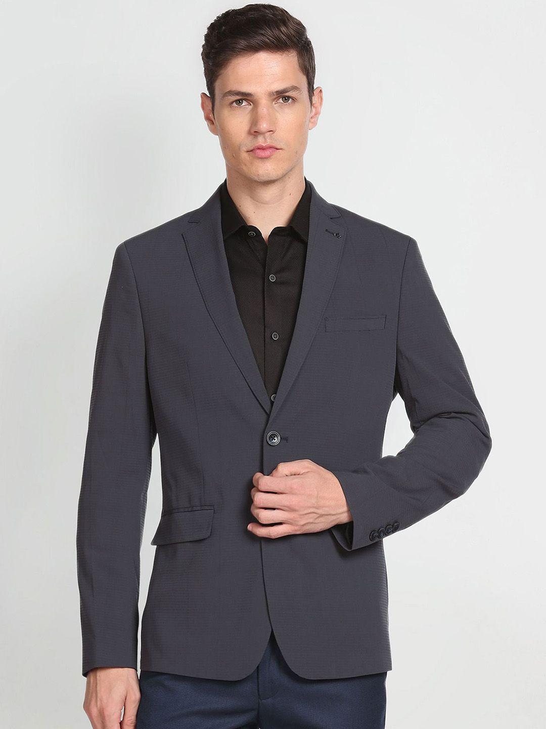 arrow notched lapel single-breasted formal blazer