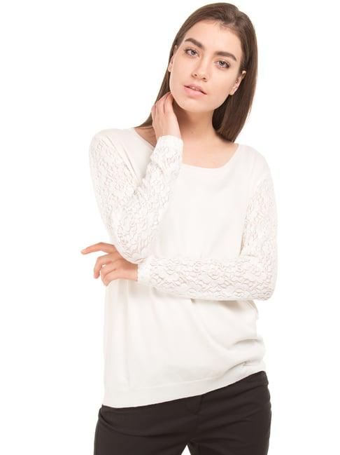 arrow off-white lace sweater