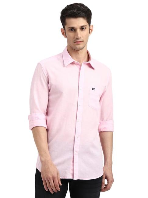 arrow pink cotton slim fit shirt