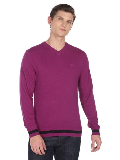 arrow purple regular fit sweater