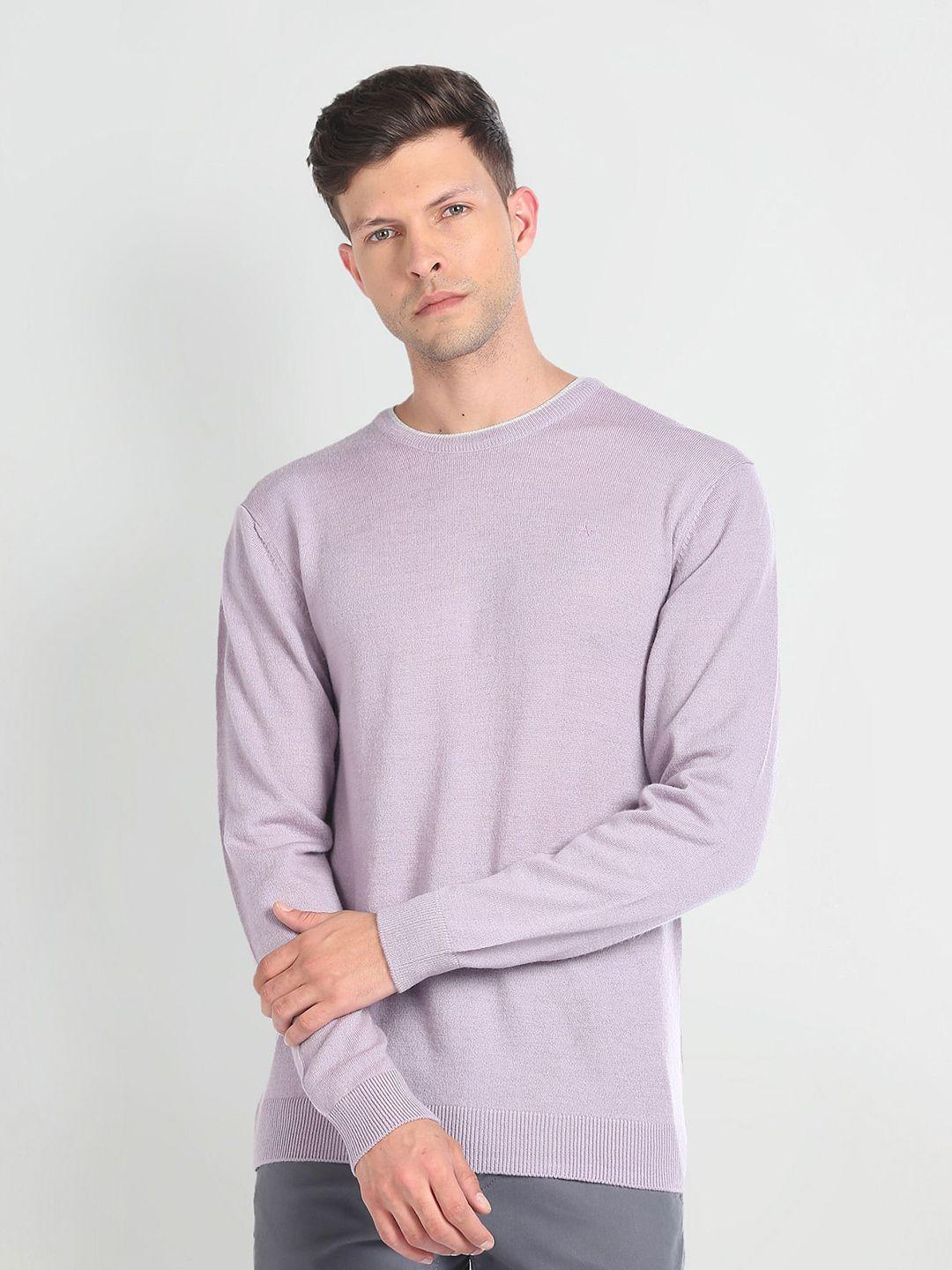 arrow round neck woollen acrylic sweater