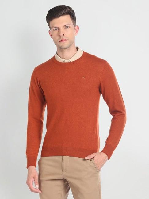 arrow rust regular fit sweater