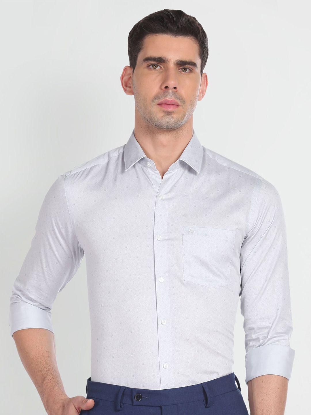 arrow slim fit spread collar long sleeve pocket cotton formal shirt