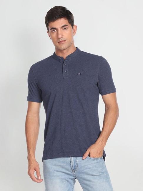 arrow sport blue cotton regular fit polo t-shirt