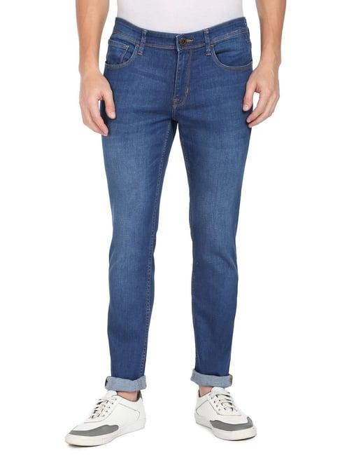 arrow sport blue cotton slim fit jeans