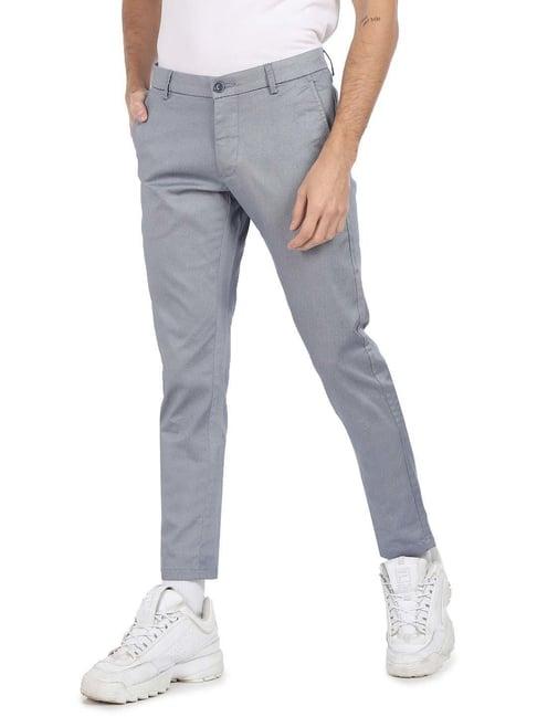 arrow sport blue slim fit flat front trousers