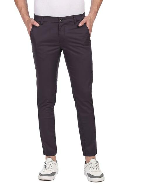 arrow sport charcoal slim fit trousers