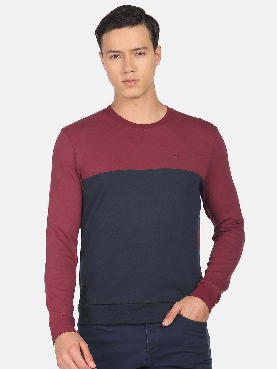 arrow sport colourblocked ribbed pullover sweatshirt