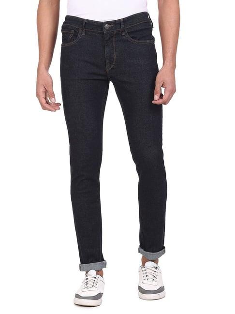 arrow sport dark blue slim fit lightly washed jeans