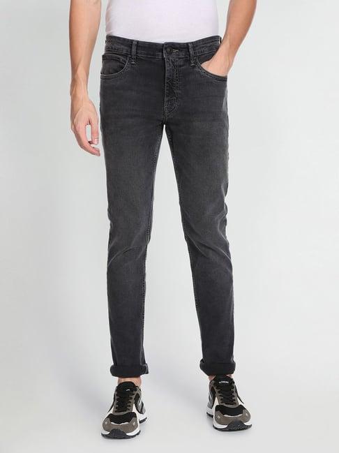 arrow sport dark grey lightly washed slim fit jeans