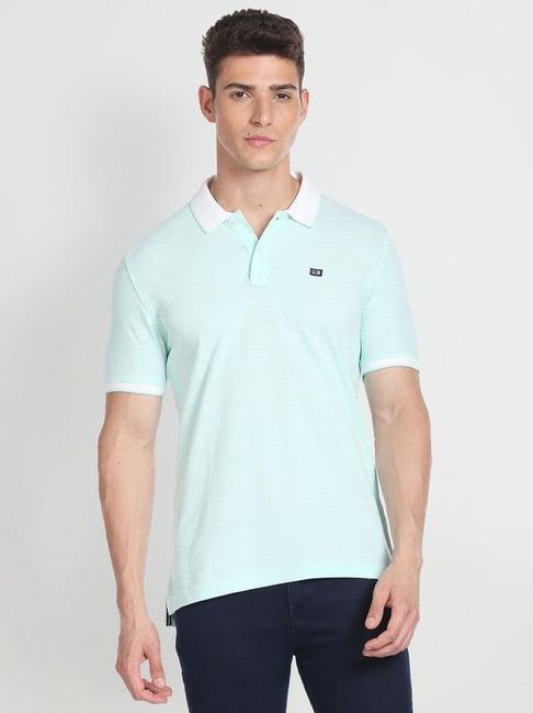 arrow sport green cotton regular fit polo t-shirt