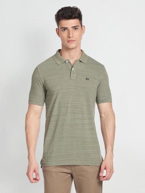 arrow sport green cotton regular fit polo t-shirt