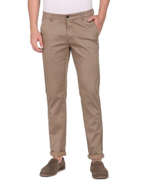 arrow sport khaki cotton slim fit printed chinos