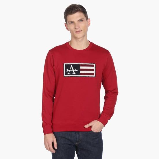 arrow sport men appliqued sweatshirt