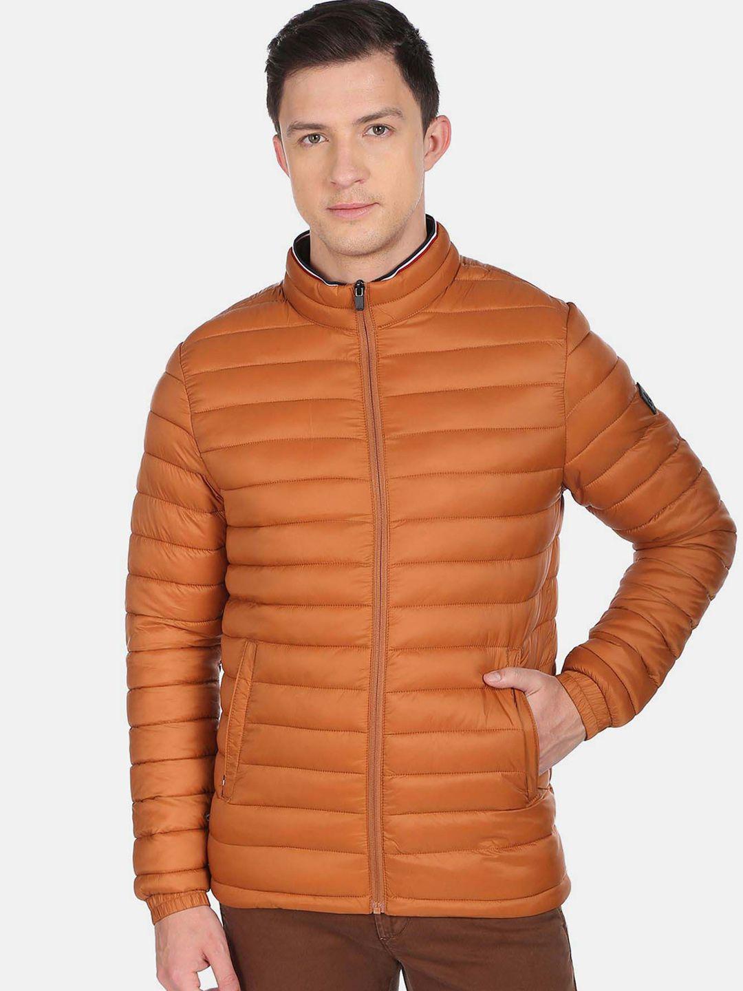 arrow sport men brown puffer jacket