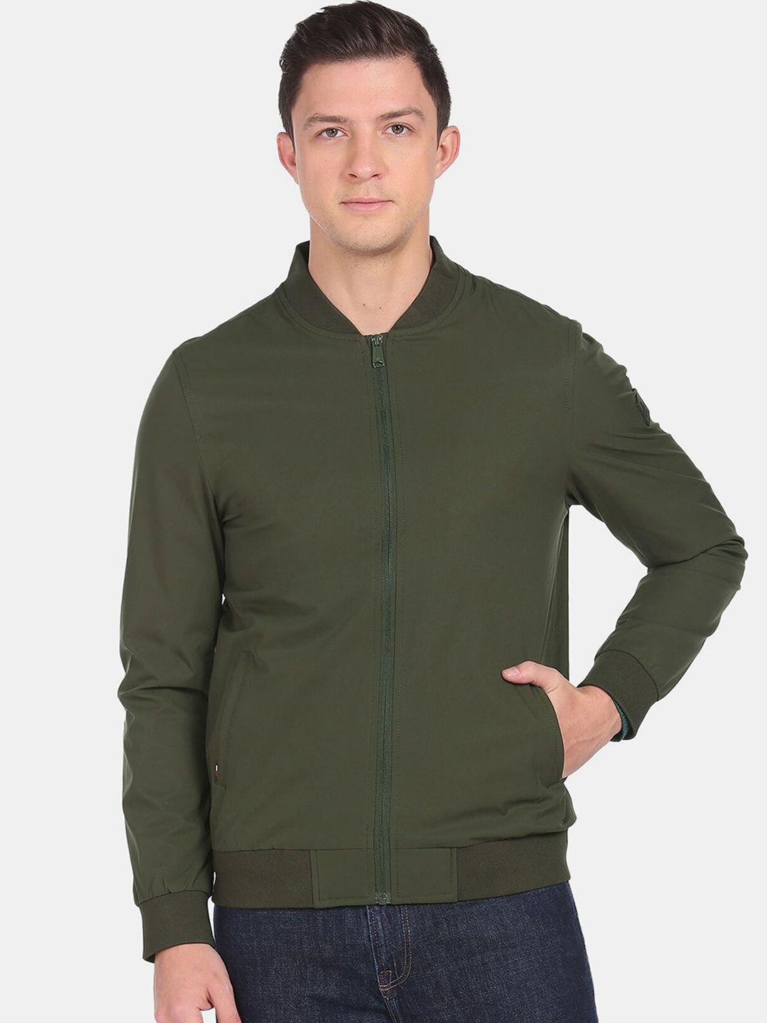 arrow sport men green bomber jacket