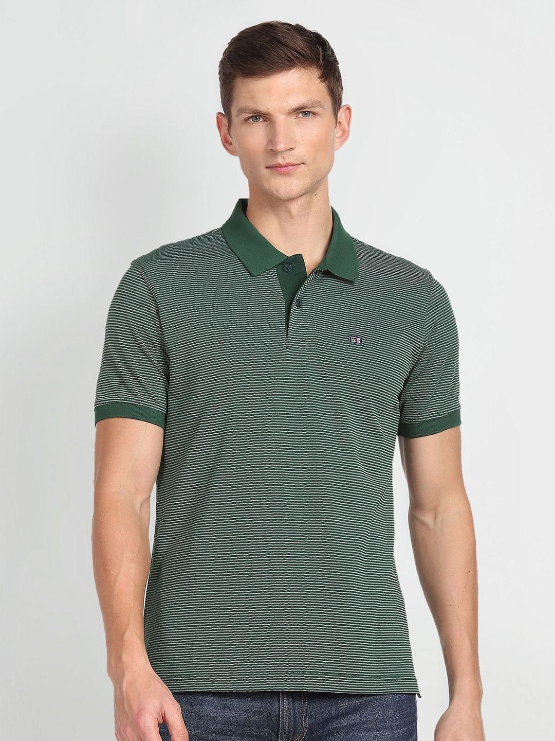 arrow sport men green polo collar pockets t-shirt