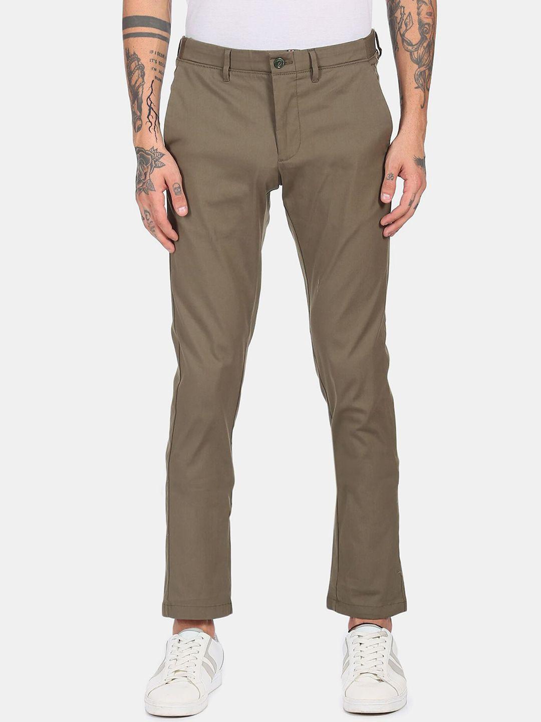 arrow sport men olive green trousers