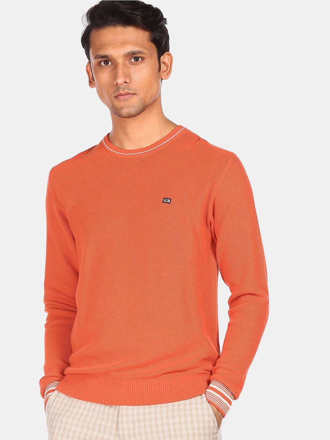 arrow sport men orange pullover