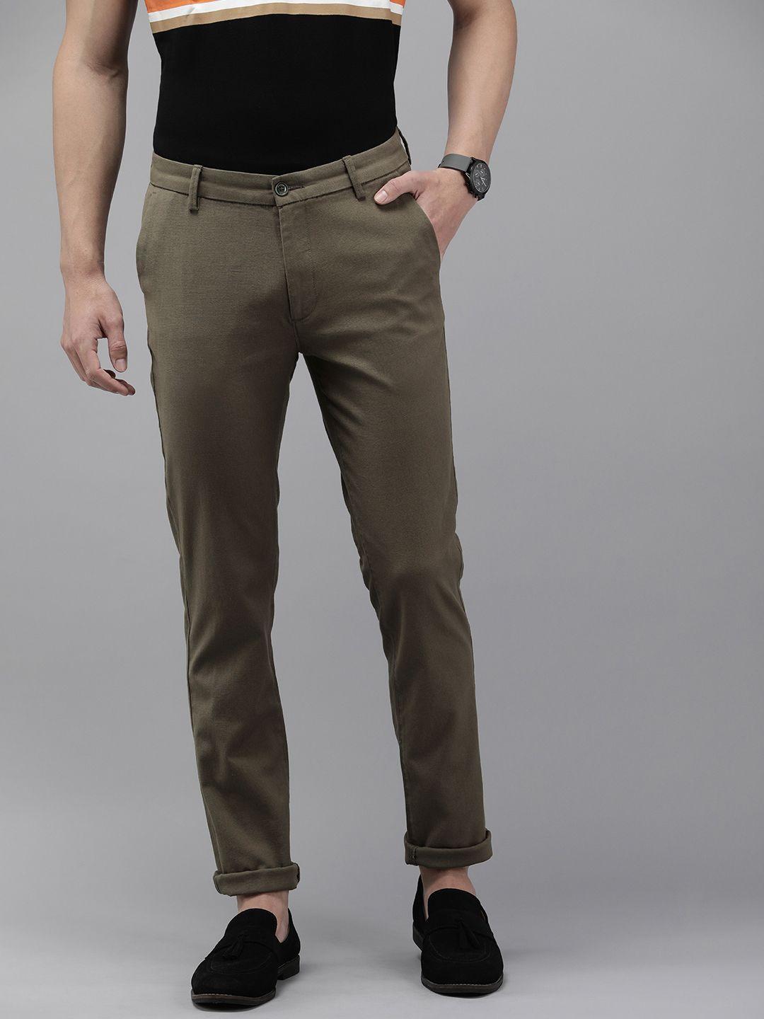 arrow sport men skinny fit narrow leg low-rise jackson fit chinos trousers